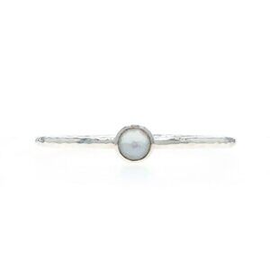 Ippolita Quartz over Mother of Pearl Station Bangle Bracelet 7" - Sterling 925